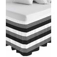 thumbnail image 1 of Grey Black White Striped Wrap Around Bed Skirts for California King Bed 18" Drop,Bed Skirt with Adjustable Elastic Belt Dust Ruffle Bed Valance for Bedroom Hotel Farmhouse Stripes Bed Frame Cover, 1 of 7