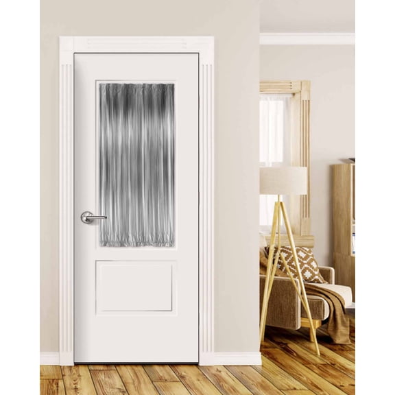 Grey Blackout Curtains, French Door Curtains for Door Window, Modern Abstract Art Ombre Striped Privacy Drapery for Patio/Sidelight Doors, 1 Panel with Tieback, 25 x 40 Inches