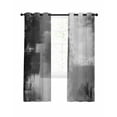 thumbnail image 1 of Grey Blackout Curtains, Light Blocking Print Window Curtains, Modern Oil Painted Art Abstract Geometric Thermal Insulated Window Drapes for Living Room Kitchen Cafe 2 Panels, 55"W x 39"L, 1 of 9