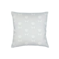 Grey Block Print Linen Pillow 20x20 Down