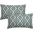 thumbnail image 1 of Grey Blue Boho Lumbar Pillow Covers 12x20 Inch Set of 2, Bohemian Geometric Pattern Modern Abstract Decorative Throw Pillow Cases Cushion Covers Summer Decoration Gift Farmhouse Sofa Couch Bed Decor, 1 of 1