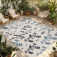 thumbnail image 1 of Grey Blue Botanical Outdoor Rug for Patio/Deck/Porch, Non-Slip Large Area Rug 4 x 6 Ft, Rustic Country Spring Floral Summer Leaf Indoor Outdoor Rugs Washable Area Rugs, Camping Rug Carpet Runner, 1 of 8