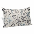 thumbnail image 1 of Grey Blue Botanical Pillow Covers, Linen Long Throw Pillow Case, Rustic Country Spring Floral Summer Leaf Holiday Pillow Protector Decorative Cushion Cover for Living Room/Bedroom 16" x 24", 1 of 8