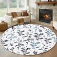 thumbnail image 1 of Grey Blue Botanical Round Rug 7ft Washable Circle Rugs Non Slip Watercolor Spring Floral Summer Leaf Large Area Rug Indoor Floor Carpet for Bedroom Kitchen Living Room Home Office Dining Room Nursery, 1 of 8
