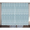 thumbnail image 1 of Ambesonne Grey Blue Curtains 2 Panel Set, Doodle Stripe Pattern, 108" x 63", Bluegrey White, 1 of 3