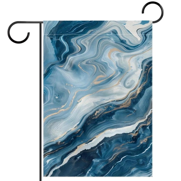 Grey Blue Marble Double Sided Garden Flag Decorative Weather Resistant Yard Flag, Large DIY Vertical Flag for Farmhouse Patio Lawn, 28x40 Inch