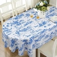 thumbnail image 1 of Grey Blue Oval Tablecloth 60x84in for Oval Table Waterproof Table Cloths for Dining Room Indoor Outdoor Table Cloth, 1 of 6