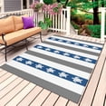 thumbnail image 1 of Grey Blue Sea Turtle Outdoor Rug for Patio/Deck/Porch, Non-Slip Large Area Rug 5 x 8 Ft, Coastal Stripe Summer Ocean Nautical Indoor Outdoor Rugs Washable Area Rugs, Camping Rug Carpet Runner, 1 of 8