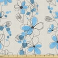 thumbnail image 1 of Ambesonne Grey and Blue Fabric by the Yard Upholstery, Daisies, 5 Yards, Pale Grey Black Blue, 1 of 4