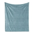 thumbnail image 1 of Grey Blue Soft Flannel Fleece Blanket, Hand Drawn Arrangement of Abstract Shapes Circular Stripy Motifs Doodle, Cozy Plush for Indoor and Outdoor Use, 60" x 80", Grey and Turquoise, by Ambesonne, 1 of 5