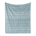 thumbnail image 1 of Grey Blue Soft Flannel Fleece Blanket, Sketch Style Illustration of Stripes with Oval Shapes Hand Drawn Composition, Cozy Plush for Indoor and Outdoor Use, 50" x 60", Bluegrey White, by Ambesonne, 1 of 6