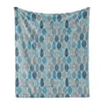 thumbnail image 1 of Grey Blue Soft Flannel Fleece Throw Blanket, Round Shapes with Swirls Scale and Stripes Ornamental Motifs, Cozy Plush for Indoor and Outdoor Use, 70" x 90", Grey Pale Blue Navy Blue, by Ambesonne, 1 of 5