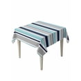 thumbnail image 1 of Grey Blue Striped Table Cloth, Waterproof Tablecloth for Square Tables, Farmhouse Stripes Abstract Art Navy Blue Reusable Washable Fabric Table Cover for Restaurant Kitchen Dining Tables 60"x60", 1 of 9