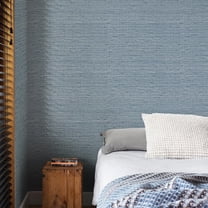Blue Grasscloth Peel and Stick Textured Wallpaper 15.7''x118 ...