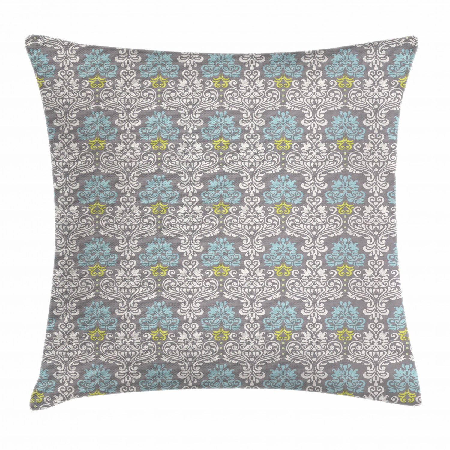 Curated visual reference: Grey Blue Throw Pillow Cushion Cover Traditional Colorful Damask Photo Inspiration