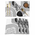 thumbnail image 1 of Grey Boho Geometric Placemats Set of 4, Vintage Ethnic Abstract Lines Leaves Placemats for Dining Table, Place Mats for Kitchen Tabletop, Waterproof Wipeable Dining Table Mats Set, 1 of 9