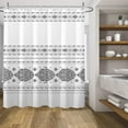 thumbnail image 1 of Grey Boho Shower Curtain, Farmhouse Bohemia Tribal Chic Shower Curtain Modern Ethnic Moroccan Texture Curtain Waterproof Fabric Stall Shower Curtain Set with 12 Hooks Extra Long Size 72x72 Inches, 1 of 1
