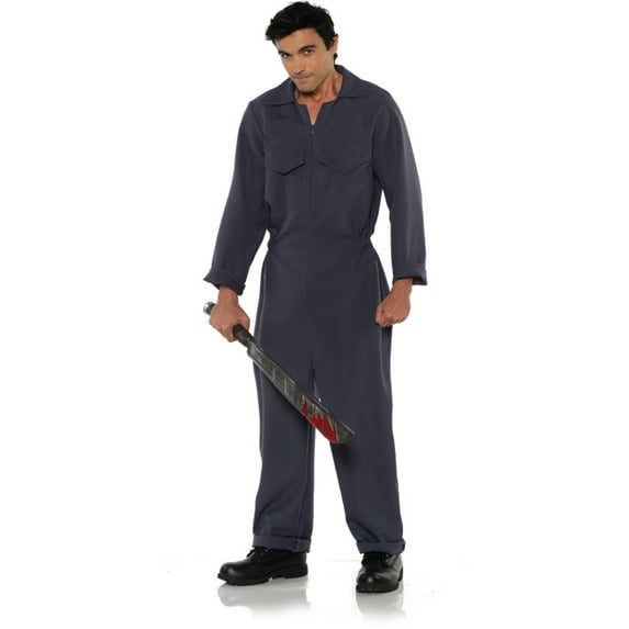Men's Horror Slasher Icon Villain Legend Grey Boiler Suit Costume 2X-Large 50-52