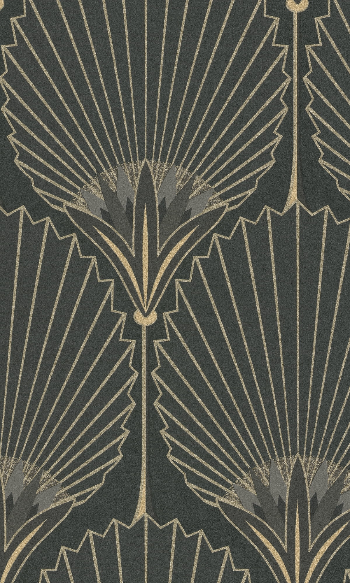 Grey Bold Art Deco Fan Wallpaper R8372
