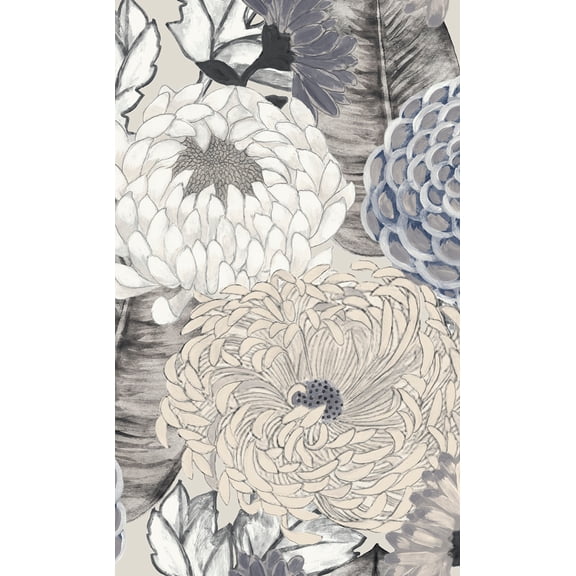 Grey Bold Floral Blossoms R8127