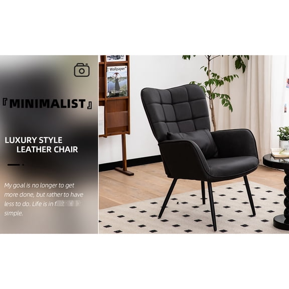 Grey Bonded Leather - Resilient Foam and Leather Look - Living Room Relax - Cozy Feeling