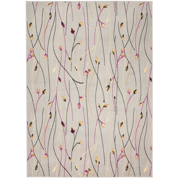 Grey Botanical Area Rug by Pinewood Grove