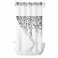 thumbnail image 1 of Grey Botanical No Hook Shower Curtain Waterproof, Bathroom Curtains with Snap in Liners and See Through Top Window, Weeping Eucalyptus Leaves Watercolor Hotel Style Bathtub Curtains Shower 36"Wx72"L, 1 of 8