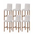 thumbnail image 1 of Grey Branches Bar Stool Covers Set of 6, Vintage Art Farmhouse Stretch Washable Bar Chair Covers with Backs, Removable Pub Counter Height Chair Cover for Kitchen Dining Room Cafe, 1 of 7
