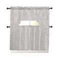 thumbnail image 1 of Grey Branches Swag Kitchen Curtains Sets for Windows 24 Inch Length, Vintage Art Farmhouse Short Window Curtain Panels Swags Valances and Tiers 3 Piece Set for Cafe/Dining Room, 1 of 5
