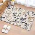 thumbnail image 1 of Grey Brown Botanical 2'x3' Washable Rug, Rustic Country Spring Floral Summer Leaf Non-Slip Doormat Area Rugs for Entrance Bathroom Bedsides, Carpet for Kitchen Bedroom, Entryway Floor Mat, 1 of 9