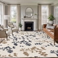 thumbnail image 1 of Grey Brown Botanical Area Rugs 8'x10', Small Throw Rugs for Living Room Patio, Rustic Country Spring Floral Summer Leaf Indoor Outdoor Rug Non-Slip Low Pile Carpet Runner Reversible Floor Mats, 1 of 8