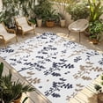 thumbnail image 1 of Grey Brown Botanical Outdoor Rug for Patio/Deck/Porch, Non-Slip Large Area Rug 6 x 9 Ft, Watercolor Spring Floral Summer Leaf Indoor Outdoor Rugs Washable Area Rugs, Camping Rug Carpet Runner, 1 of 8