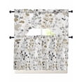 thumbnail image 1 of Grey Brown Botanical Swag Kitchen Curtains Sets for Windows 24 Inch Length, Watercolor Summer Leaf Spring Short Window Curtain Panels Swags Valances and Tiers 3 Piece Set for Cafe/Dining Room, 1 of 5