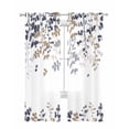 thumbnail image 1 of Grey Brown Leaves Sheer Curtains 63 Inch Length 2 Panels Set for Living Room/Bedroom, Summer Botanical Kitchen Curtains with Grommet Semi-Sheer Curtains Drapes Voile Window Treatments 42"x63"x2, 1 of 7