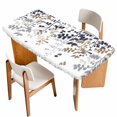 thumbnail image 1 of Grey Brown Leaves Table Cloths for 4 Foot Rectangle Tables, Summer Botanical Patio Waterproof Elastic Fitted Tablecloths, Washable Rectangular Table Cover for Camping, 1 of 8