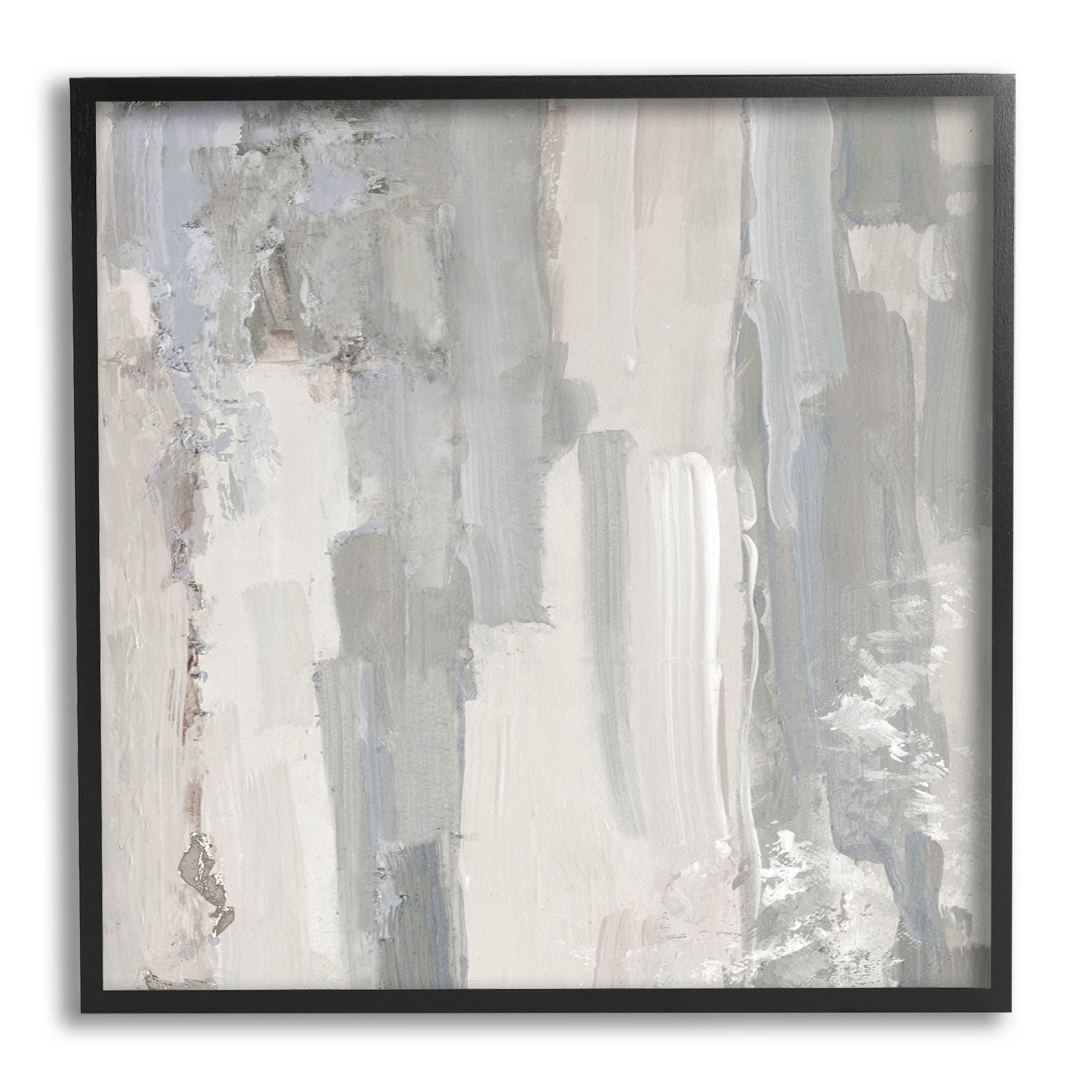 Grey Brushed Abstract Arrangement Abstract Painting Black Framed Art Print Wall Art