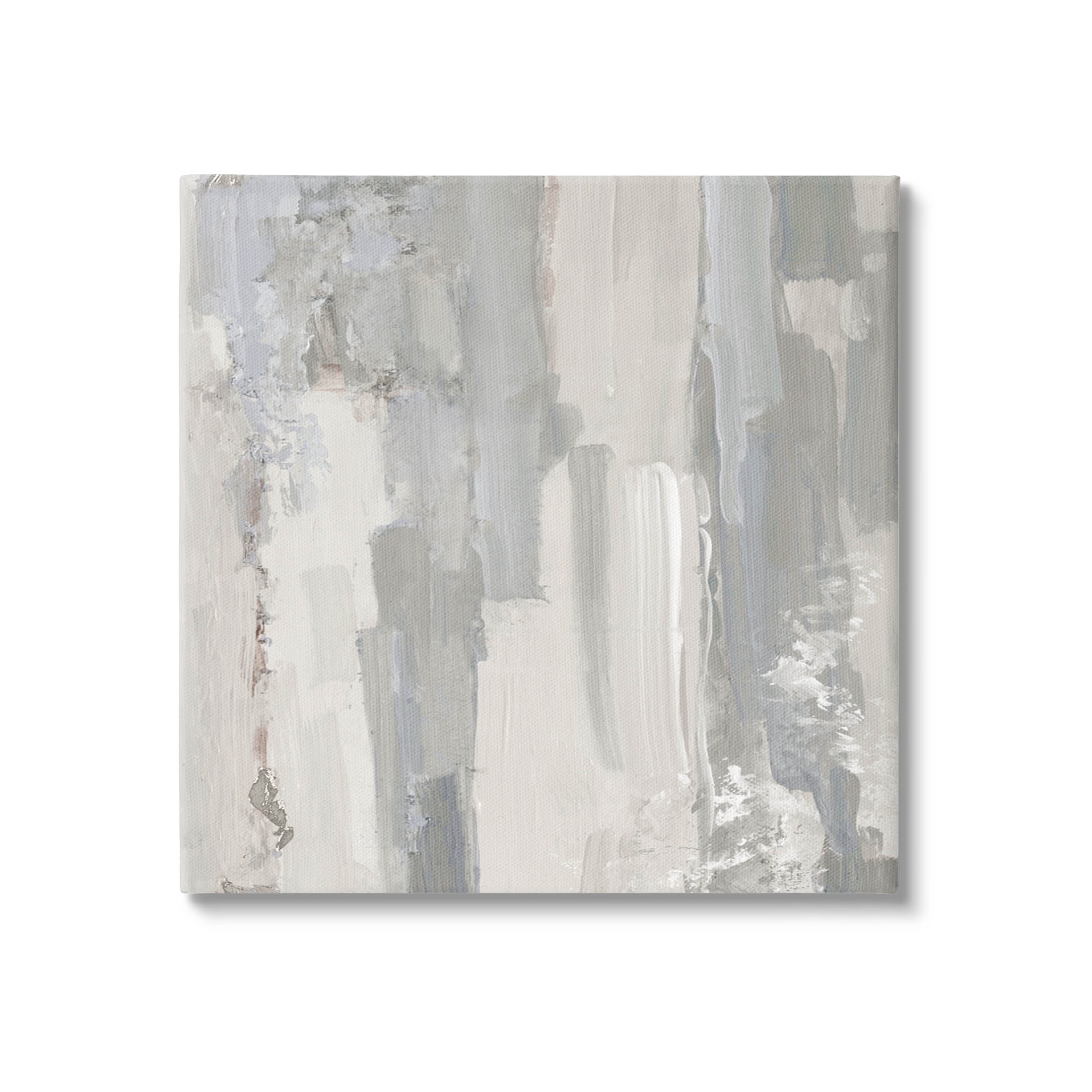 Grey Brushed Abstract Arrangement Abstract Painting Gallery Wrapped Canvas Print Wall Art