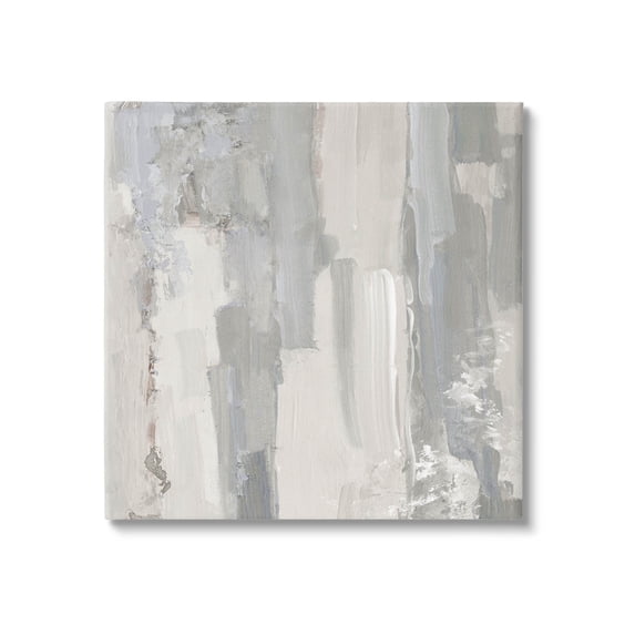 Grey Brushed Abstract Arrangement Abstract Painting Gallery Wrapped Canvas Print Wall Art
