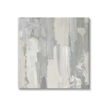 Grey Brushed Abstract Arrangement Abstract Painting Gallery Wrapped Canvas Print Wall Art