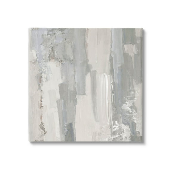 Grey Brushed Abstract Arrangement Abstract Painting Gallery Wrapped Canvas Print Wall Art