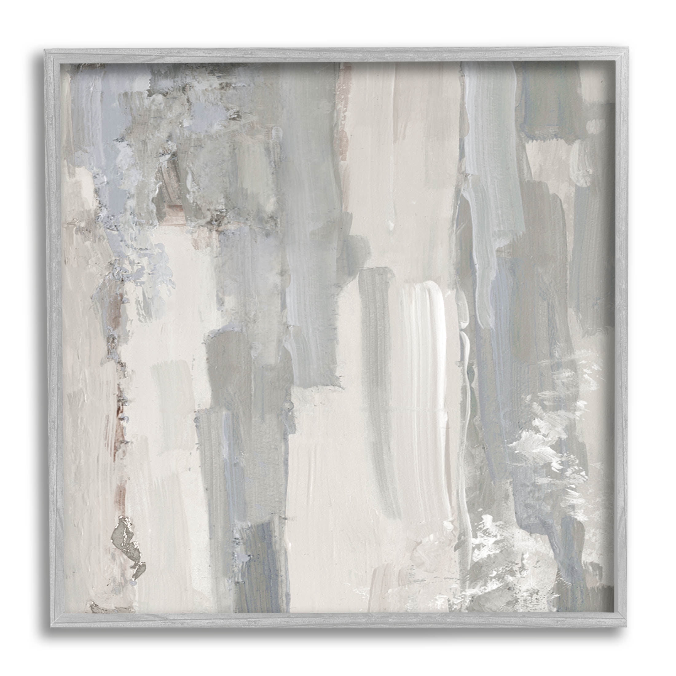 Grey Brushed Abstract Arrangement Abstract Painting Gray Framed Art Print Wall Art