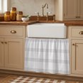 thumbnail image 1 of Grey Buffalo Plaid Cabinet Curtains 28"W x 35L, Farmhouse Checkered Watercolor Under Sink Skirt for Bathroom Vanity Kitchen Self Adhesive, Dust-Proof Privacy Curtain for Closet Shelves Laundry Room, 1 of 9