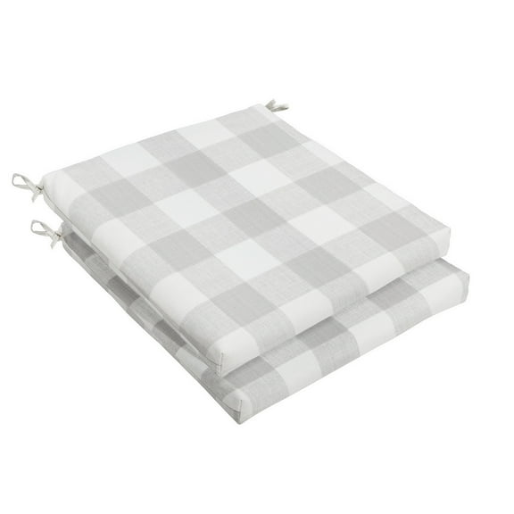 Grey Buffalo Plaid Indoor/Outdoor Cushion Set, Bristol