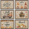 thumbnail image 1 of Grey Buffalo Plaid Pumpkin Fall Sweet Fall Placemats Set of 6, 12 x 18 Inch Pumpkins Gnome Truck Leaves Hello Autumn Table Mats for Party Kitchen Dining Decoration, 1 of 6