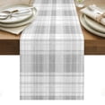 thumbnail image 1 of Grey Buffalo Plaid Table Runner Farmhouse Modern Checkered Tablerunners 13 x 60 Inch, Table Decorations Tabletop Scarf for Summer Gathering Holiday Farmhouse Kitchen Dining Decor, 1 of 8