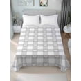 thumbnail image 1 of Grey Buffalo Striped Queen Size Flat Sheet, Wrinkleproof & Fadeproof Cooling Flat Bed Sheet Only, Love Heart Checkered Breathable Soft Bedding Top Sheets 90 x 102 Inches, 1 of 8