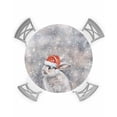 thumbnail image 1 of Grey Bunny Christmas Table Cloth, Round Fitted Tablecloths with Elastic Edge, Xmas Snowflake Wipeable Waterproof Table Cover for Kitchen Wedding 45-54 Inches, 1 of 6