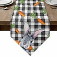 thumbnail image 1 of Grey Bunny Easter Table Runner Linen Burlap Table Runner 72 Inches Long Rabbits Spring Botanical Black White Plaid Dresser Scarves for Kitchen Island Coffee Dining Party Wedding Holiday Decor 14"x72", 1 of 8