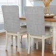 thumbnail image 1 of Grey Burlap Texture Chair Back Covers, Removable Chair Covers for Dining Chairs Set of 4, Washable Chairs Slipcovers Back Seat Protector for Wedding Party 19"x20", 1 of 9