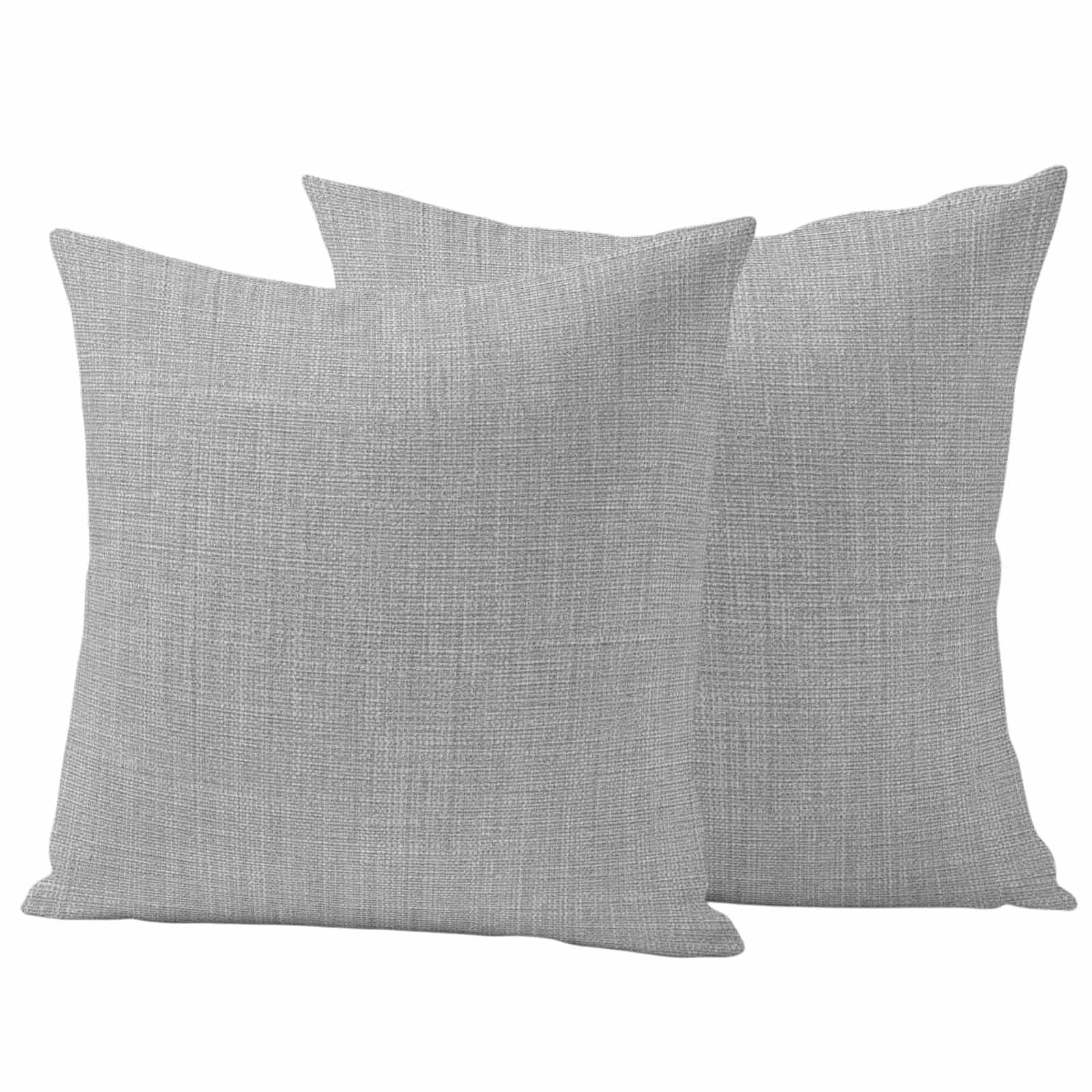 Grey Burlap Texture Outdoor Waterproof Pillow Covers, Farmhouse Vintage Gray Decorative Square Throw Pillowcase Sofa Cushion Sham for Patio/Couch/Chair, 16"x16" 2 Pack